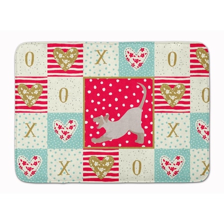 Carolines Treasures 19 x 27 in. Thai Lilac Cat Love Machine Washable Memory Foam Mat CK5798RUG